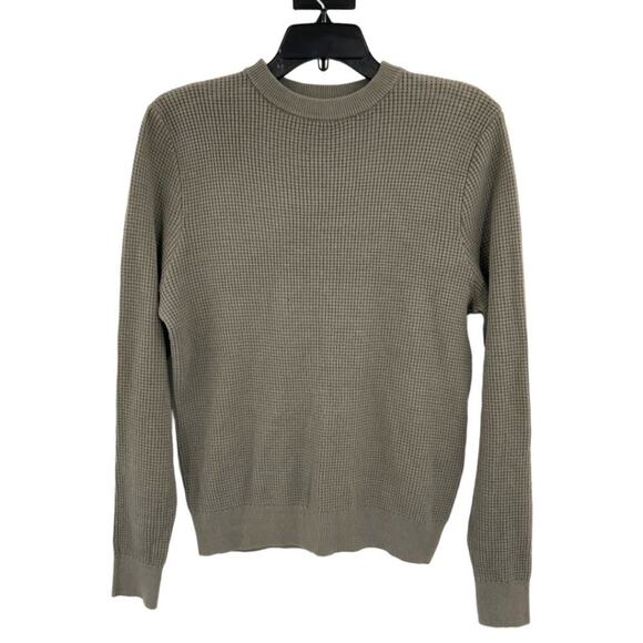 Jeff Taupe Waffle Weave Crewneck Sweater Size Small NWT $198 MSRP - Picture 1 of 6